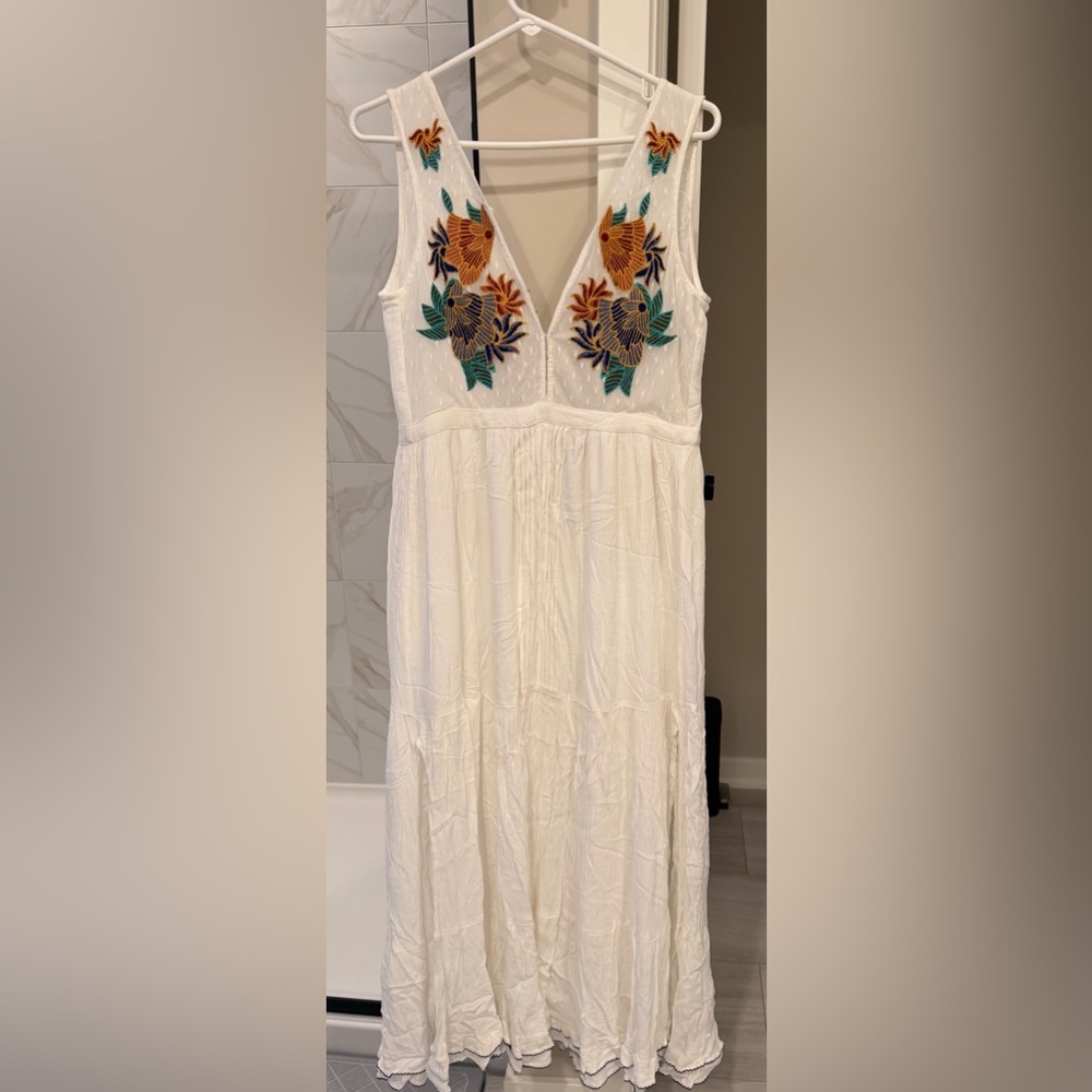 Lulus Tickets To Paradise White Embroidered Maxi Dress